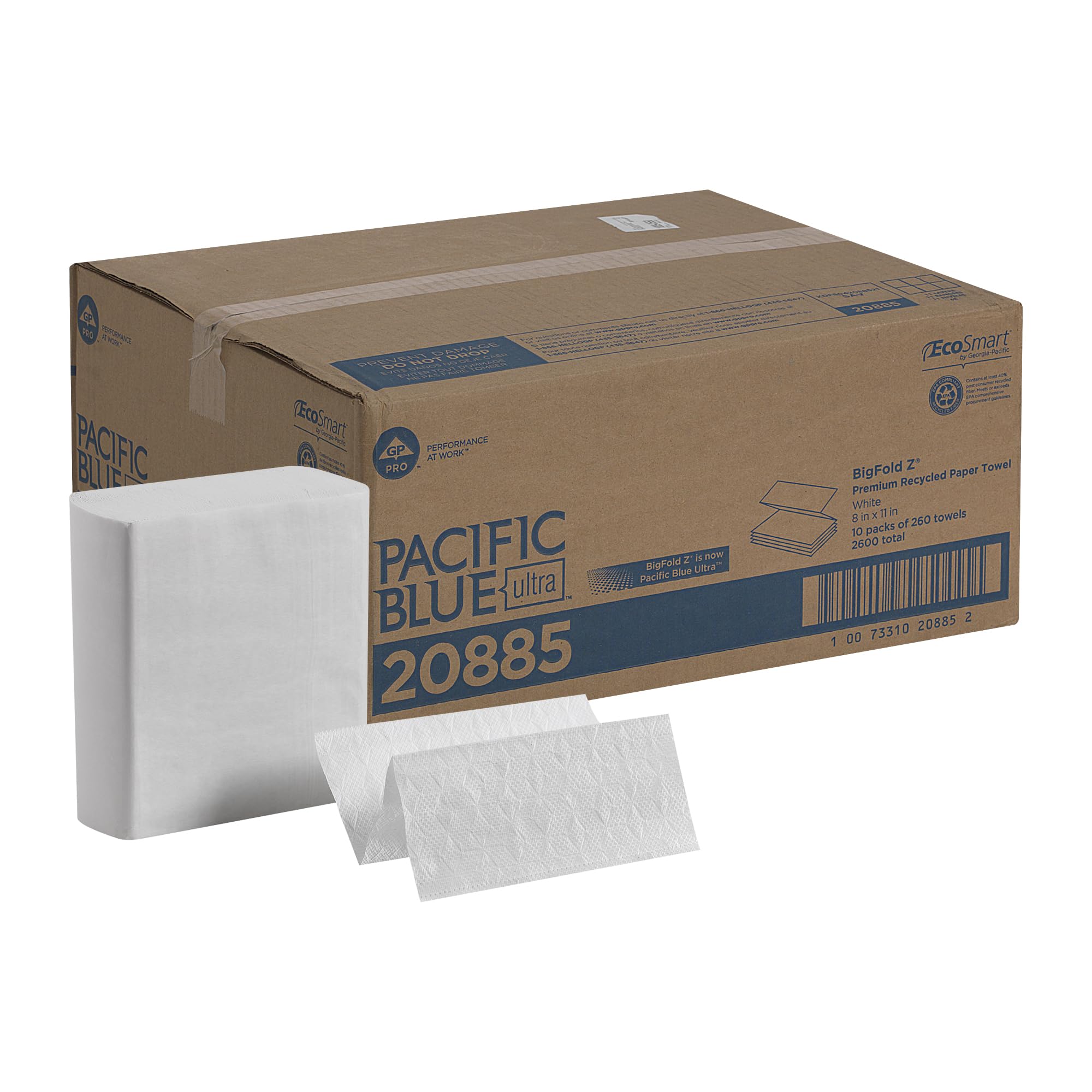 Photo 1 of Georgia-Pacific 20885, 2600 Count (Pack of 1), White+