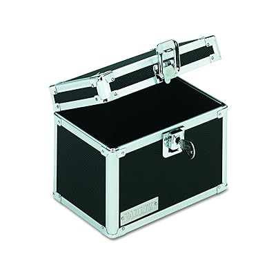 Vaultz VZ01171 Locking Index Card File with Flip Top Holds 450 4 x 6 Cards, Black