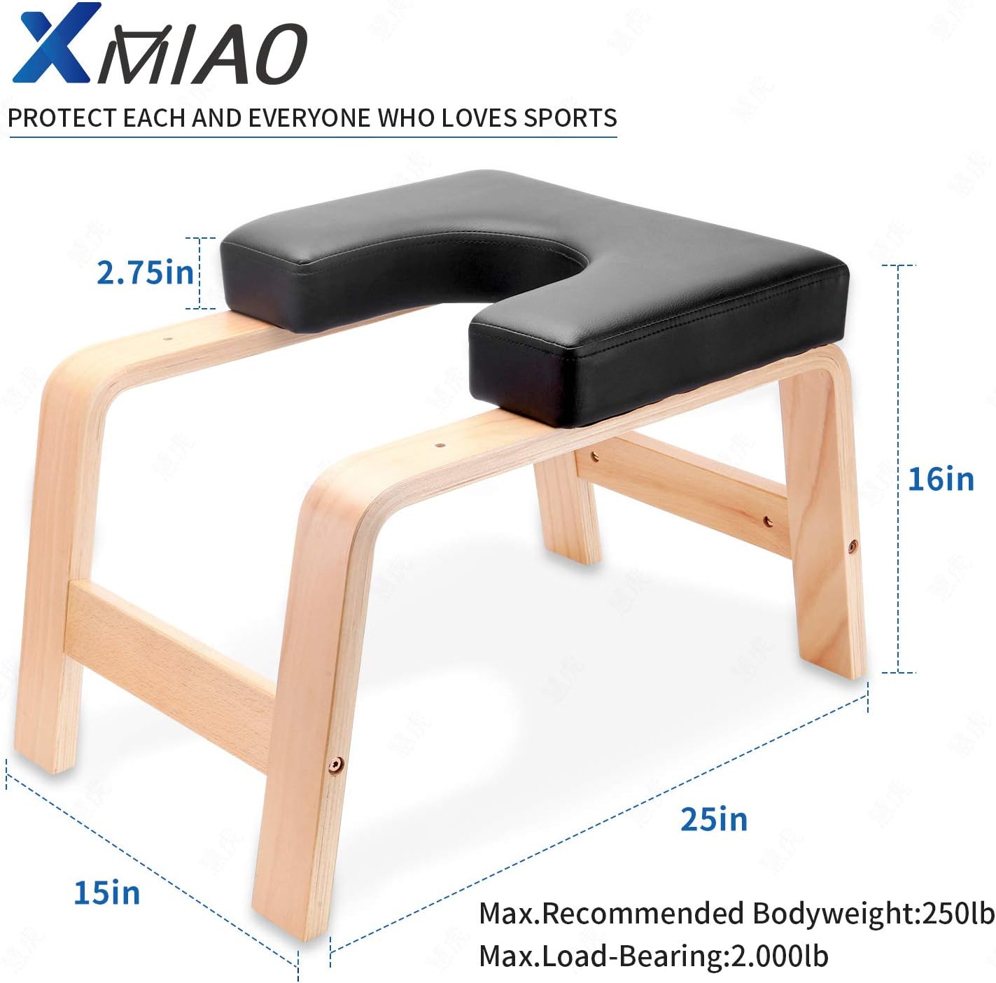 XMIAO Yoga Headstand Bench, Multifunctional Yoga Inversion Chair with Solid Wood Frame, Yoga Headstand Stool Idea for Workout, Fitness and Gym Relieve Fatigue and Body Building (Black) : Sports & Outdoors