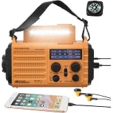 NOAA Weather Radio FM AM Shortwave, Emergency Radio 5000mAh Solar Crank | 5 Way Powered Portable Phone Charger with LED Flashlight, Reading Lamp, and SOS Alarm for Survival Kits