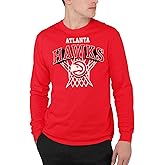 Junk Food NBA Mens Atlanta Hawks Nothing But Net - NBA Adult Long Sleeve Fan T-Shirt for Men & Women