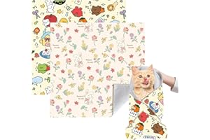 VirgoCCY Cat Grooming Wrap, 2pcs [L] Cat Restraint Wrap for Nail Clipping, Ear Cleaning, and Teeth Brushing, Self-Adherent, Anti-Bite, Anti-Scratch, Anti Scratch, Pink+Yellow