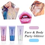 Dacitiery 3Pcs Body Glitter Gel Kit 50ml Mermaid Sequins Silver view 5