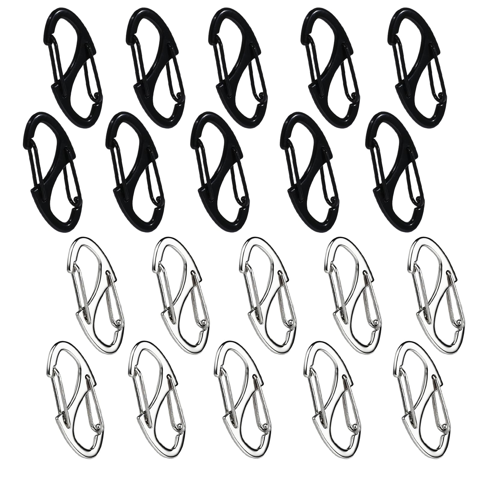 Photo 1 of 20 Pcs Zipper Clips Anti Theft, Small Carabiner Clip Zipper Pull Locks Backpack Accessories, Dual Opening Carabiner Anti Theft for Backpacks Traveling Camping Suitcases