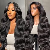 padise 30Inch 13X6 Lace Front Wigs Human Hair Body Wave 200% Density HD Transparent Lace Frontal Wigs Body Wave Pre Plucked G
