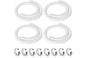 PICATU 4 Pcs 1.25" Pool Hose, 59" Long Accessory Pool Pump Replacement Hoses, Compatible with All Above Ground Pool Filter Pumps that Use 1 1/4 Diameter Hoses