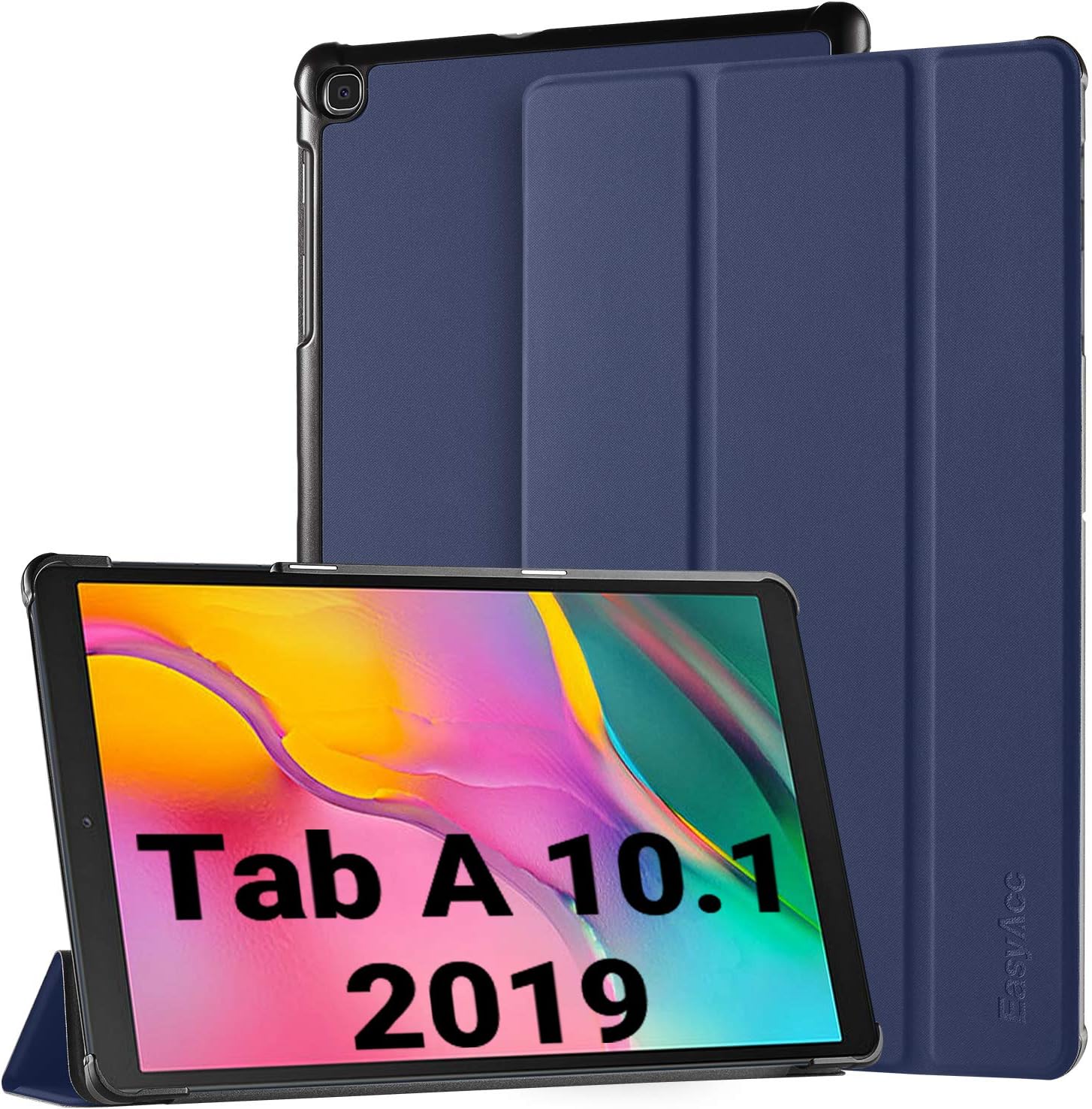 EasyAcc Case for Samsung Galaxy Tab A 10.1 2019 T510/ T515 - Ultra Thin with Stand Function Slim PU Leather Smart Case Fits Samsung Galaxy Tab A T510/ T515 10.1 Inch 2019 - Blue