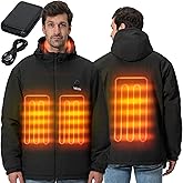 Weston Men’s Heated Jacket, 4 Heating Zones, 7.4V, 4800 mAH Rechargeable Battery | Water Resistant Heated Jackets for Men