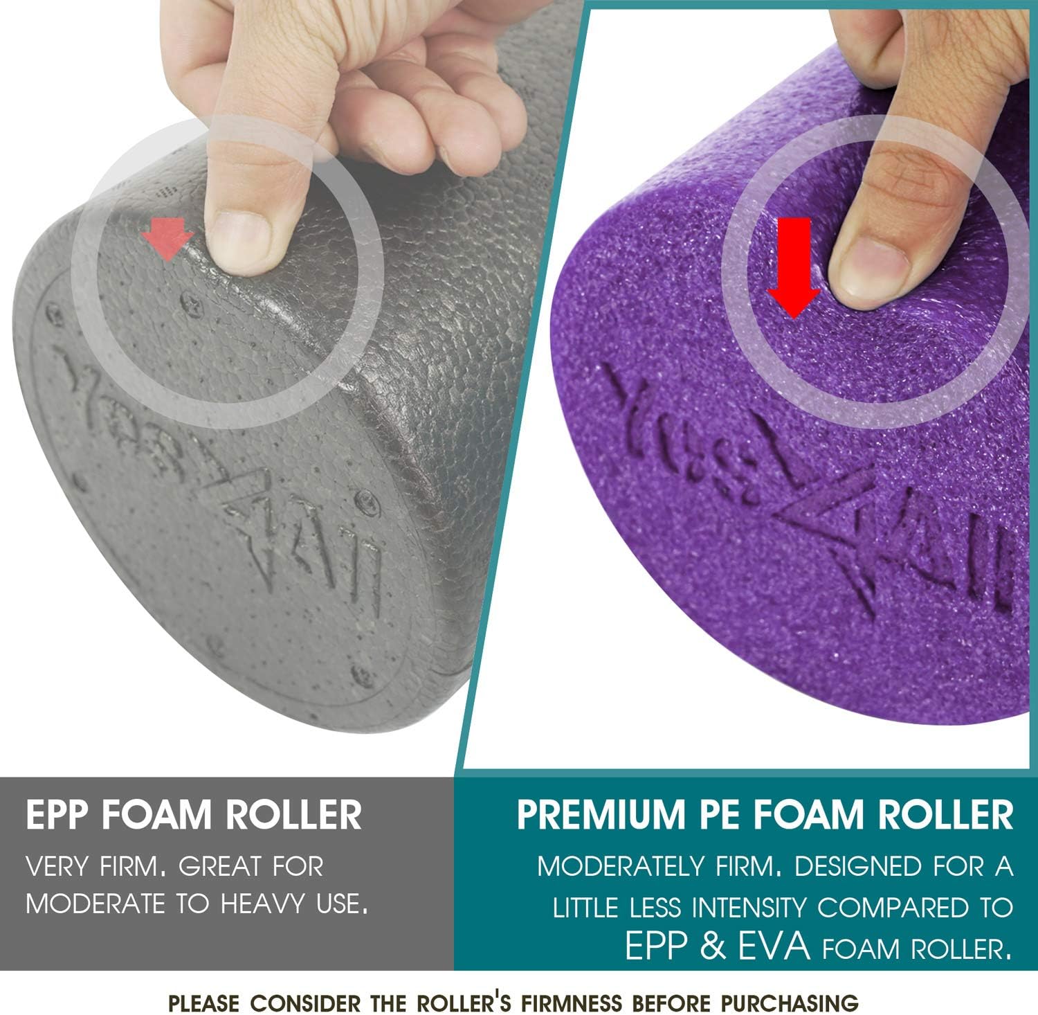 Yes4All Premium Medium Density Round PE Foam Roller for Physical Therapy - 36inch (Purple) : Sports & Outdoors