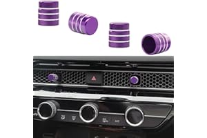 LOCOY Vent Knob Cover for Honda Civic 11th Gen Accessories 2022 2023 2024, for Honda CRV 2023 2024 Vent Control Knob Cap, AC Vent Lever Trim, AC Wind Outlet Lever Ring (4 Pcs Purple)
