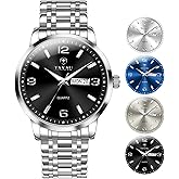 Taxau Mens Watches Large Face Casual Watches for Men Luxury Analog Quartz Men's Wrist Watch Classic Waterproof Mens Dress Watch with Day Date Luminous Relojes para Hombre