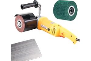 CONSFLY Burnishing Polishing Machine, 2200W Electric Wire Drawing Machine 110V Wheel Polisher Sander with 2 Wheels #80 #180#, for Metal Stainless Steel Wood Polishing