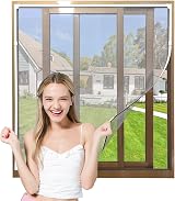 NeatiEase Adjustable Magnetic Window Screen 130x150 cm White Frame Grey Net