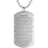 FAYERXL Christian Scripture Religious Dog Tag Necklace,Catholic Bible Verse Baptism Confirmation Sacrament Gifts