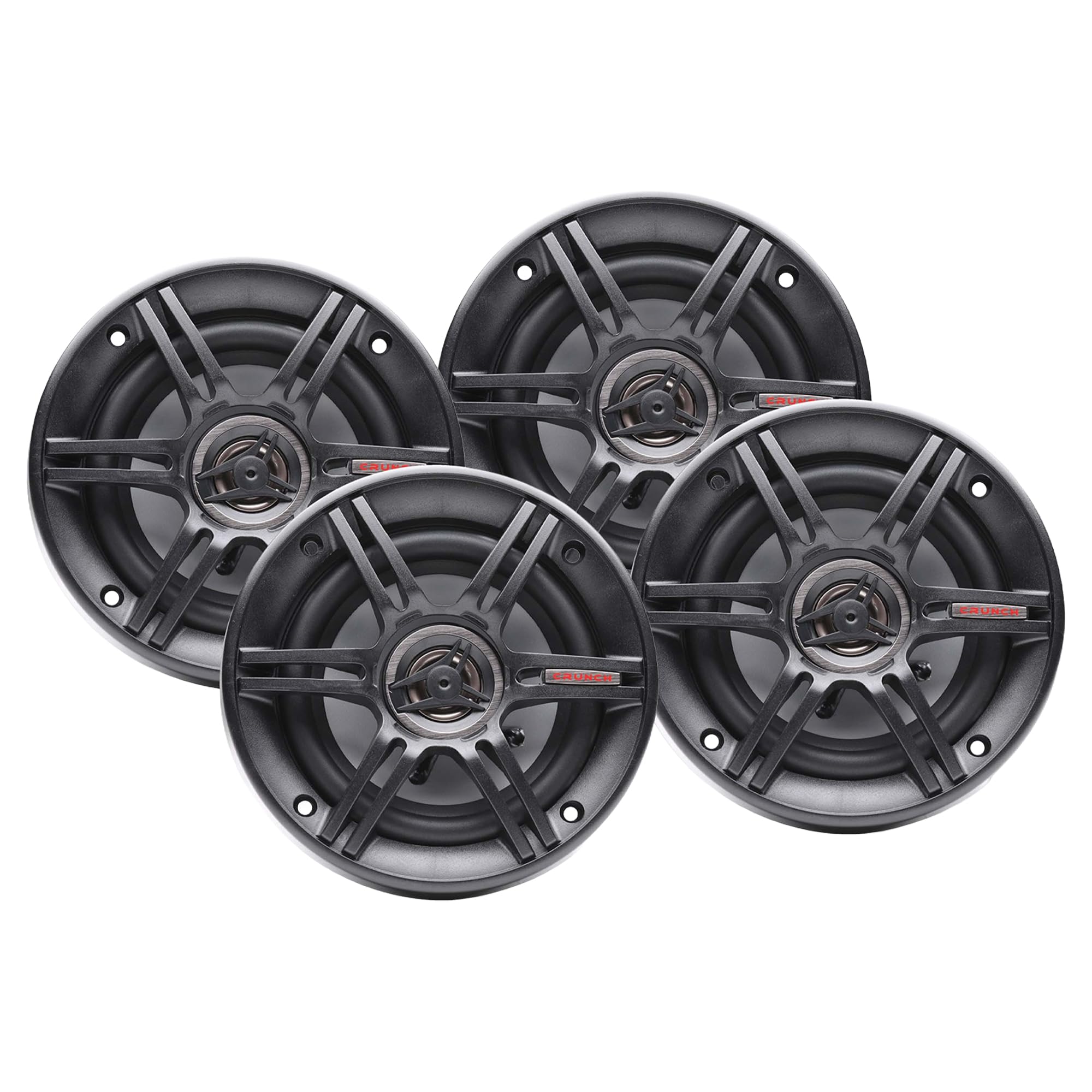 Photo 1 of **FOR PARTS**Crunch 2 Pair 6.5 Inch Car Audio Speakers, 300 Watt MAX 3 Way Full Range Speaker Set with 1 Inch Tweeter & Spade Terminal Connectors, CS-653