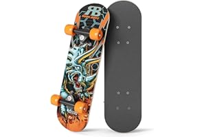 Rude Boyz 17" Micro Complete Skateboard | Maple Wood | ABEC 7 Bearings | Double Kick Concave Deck | Kids Skateboard, Ideal Toddler Cruiser Ages 2-5