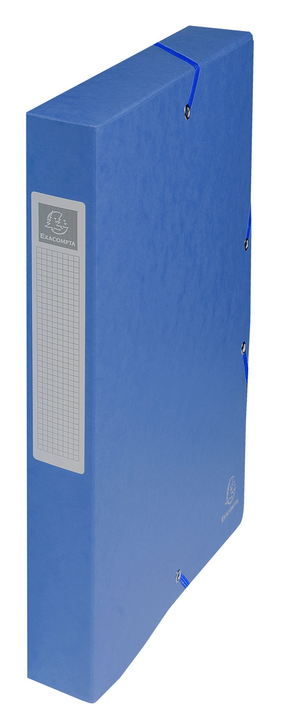 Exacompta - Ref 50402E - Pressboard Filing Box - 250 x 330mm in Size, Suitable for Holding A4 Documents, 4cm Spine, 600gsm Genuine Pressboard, Spine Label - Blue