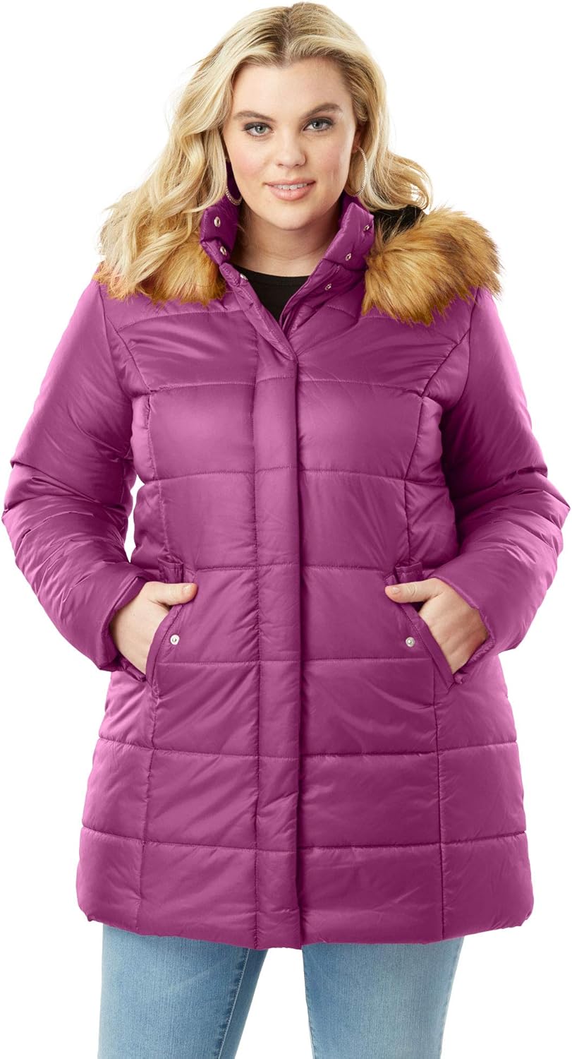 women's quilted parka with hood