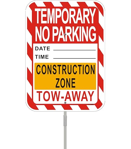 Amazon.com: Temporary No Parking, Tow Away Signs - 50 pack - 12