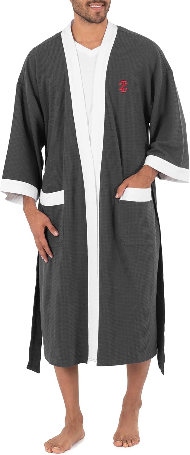 IZOD Men's Waffle Knit Kimono Robe at  Men’s Clothing store