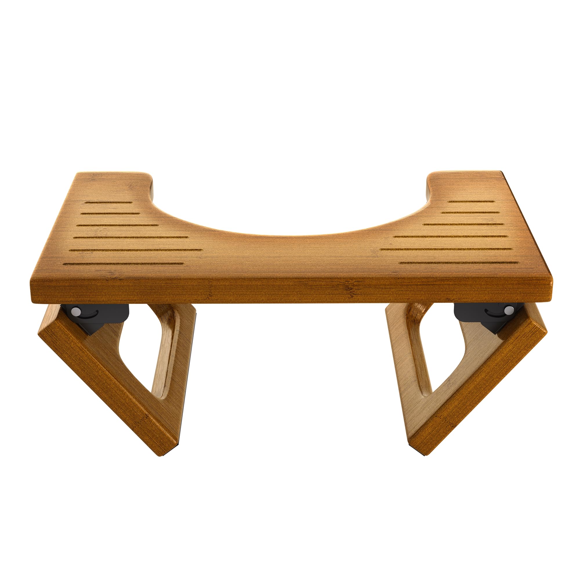 Photo 1 of AmazerBath 7 Inches Bamboo Toilet Stool Squat for Adult, Foldable Squatting Potty Stool for Bathroom, 0.79" Thickness Poop Stool with Non-Slip Strip, No Assembly Required, Dark Wood Color