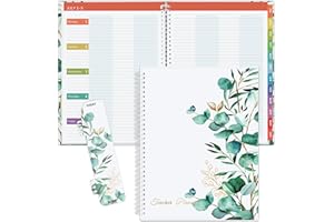 SUNEE Teacher Planner 2024-2025 Academic Year, Lite Lesson Planner Book 8.5"x11" Daily Weekly and Monthly Organizers, Jul 2024 - Jun 2025 Plan Book with Pocket Folder, Color Tabs, Leaf