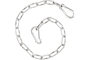 NICECRAFT Gate Chain Lock for Outdoor Fence 20 Inch Stainless Steel Gate Chain Link Lock with Carabiners Gate Chain Latches for Garden, Yard, Pet Cages, Horse Dog Goat Cow Farm Use, Silver