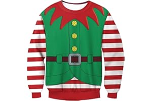 BesserBay Unisex Kids Ugly Christmas Sweater 3D Graphic Funny Long Sleeve Holiday Pullover Sweatshirt 4-14 Years