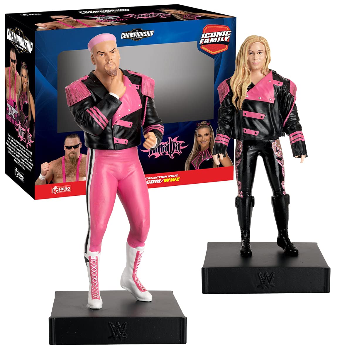 Eaglemoss Collections WWE Championship Figurine: Jim 'The Anvil' Neidhart & Natalya - Collectible WWE Iconic Family Figurine