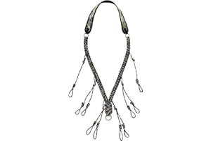 BLAUSE Duck Call Lanyard with 10 Adjustable Loops, Camo Military Grade Duck Hunting Accessories with Drops Secures 5 Call, Hand Braided 550lb Paracord Game Lanyard for Outdoor Predator/Goose Whistle