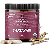 TRIBE ORGANICS Organic Shatavari Herbal Supplement - Hormonal Balance | Women’s Reproductive Health | Lactation | Immune & Inflammatory Support - Non-GMO USDA Organic 120 Vegan Capsules
