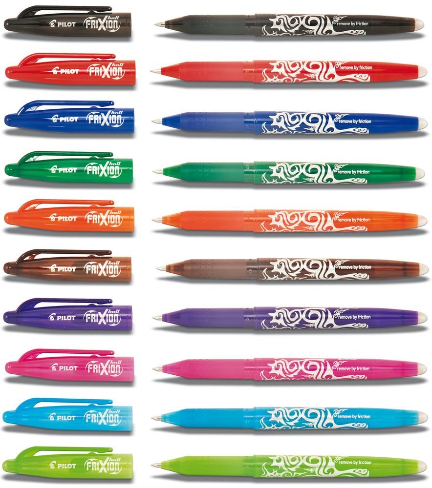 Pilot Frixion BL-FR7 Erasable Rollerball Pen Set 0.7mm Tip Assorted Colours 10 Pens