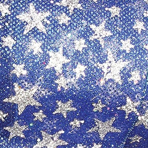 Metallic Blue and Silver Stars Wired Craft Ribbon 2.5" x 20 Yards