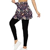 Tennis Skirted Leggings with Pockets for Women Active Skort Athletic Ruffle Pleated Golf Skapri with Skirt