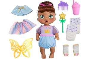 Baby Alive Fairy Fashions Sophia Sparkle Doll with Clothes Accessories, Brown Hair, 11 Inches, Kids Toys, Ages 3+(Amazon Exclusive)