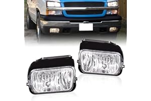Boine Fog Lights Compatible With 2003 2004 2005 2006 2007 Chevy Silverado1500 2500 3500 Avalanche Fog Lamps 12V Halogen Bulbs Replaces 15190982 GM2592127