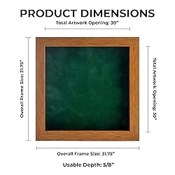30x30 Shadow Box Frame Light Brown Wood | with a