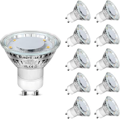 Lepro GU10 LED Bulbs Warm White 2700K 4W 325lm 100° 10 Pack Non-Dimmable