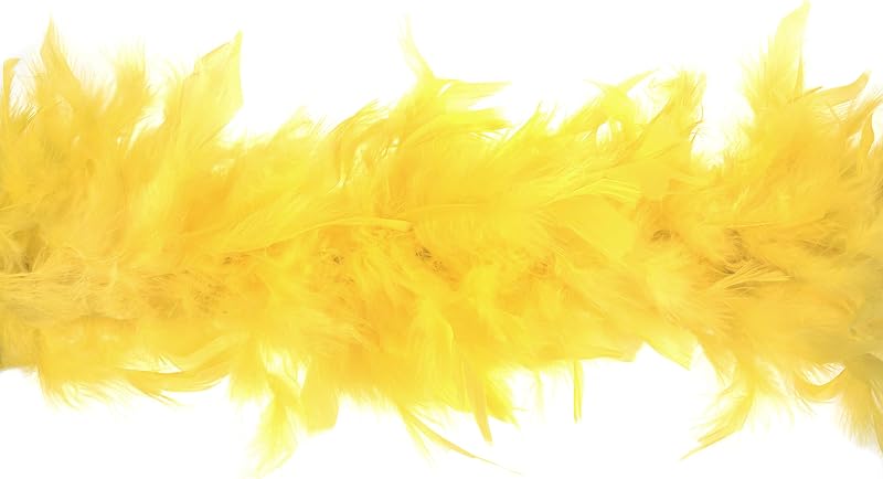 Trimits Marabou Feather Boa 1.8m x 12cm Yellow - Fancy Dress Accessory
