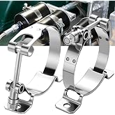Lounsweer 2 Pcs Universal Tank Mounting Bracket Mounted | Adjustable Galvanized Steel Pipe Hose Clamp, with Locking Nut, Fits 3"‑3.25" Diameter Fuel, Coolant and Propane Tanks