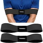 2 Pack Golf Swing Training Aid | Swing Correcting Arm Band for Muscle Memory &amp; Body Connection &ndash; Golf Trainer for Beginners, Left/Right-Handed Players (Black)