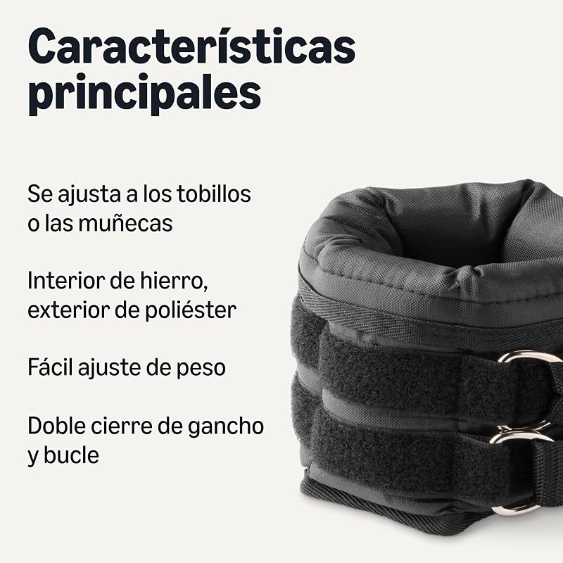 Pesas ajustables para tobillo y muñeca para mujeres y hombres, 1.13kg cada una, juego de 2