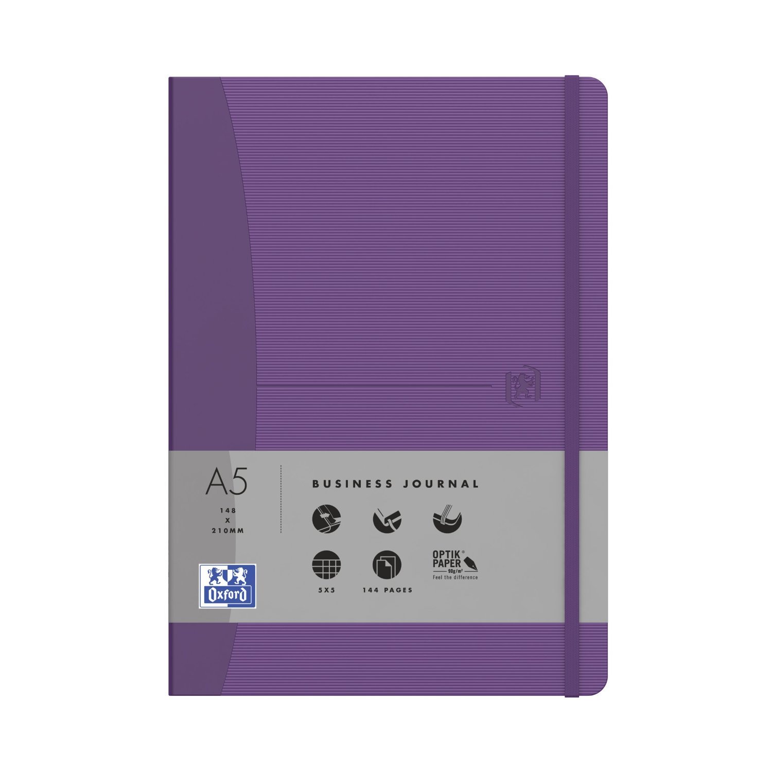 Oxford Signature A5 Hardback Cover Casebound Journal Notebook Ruled 160 Pages, Purple, Scribzee Compatible, A5, 1 Stück