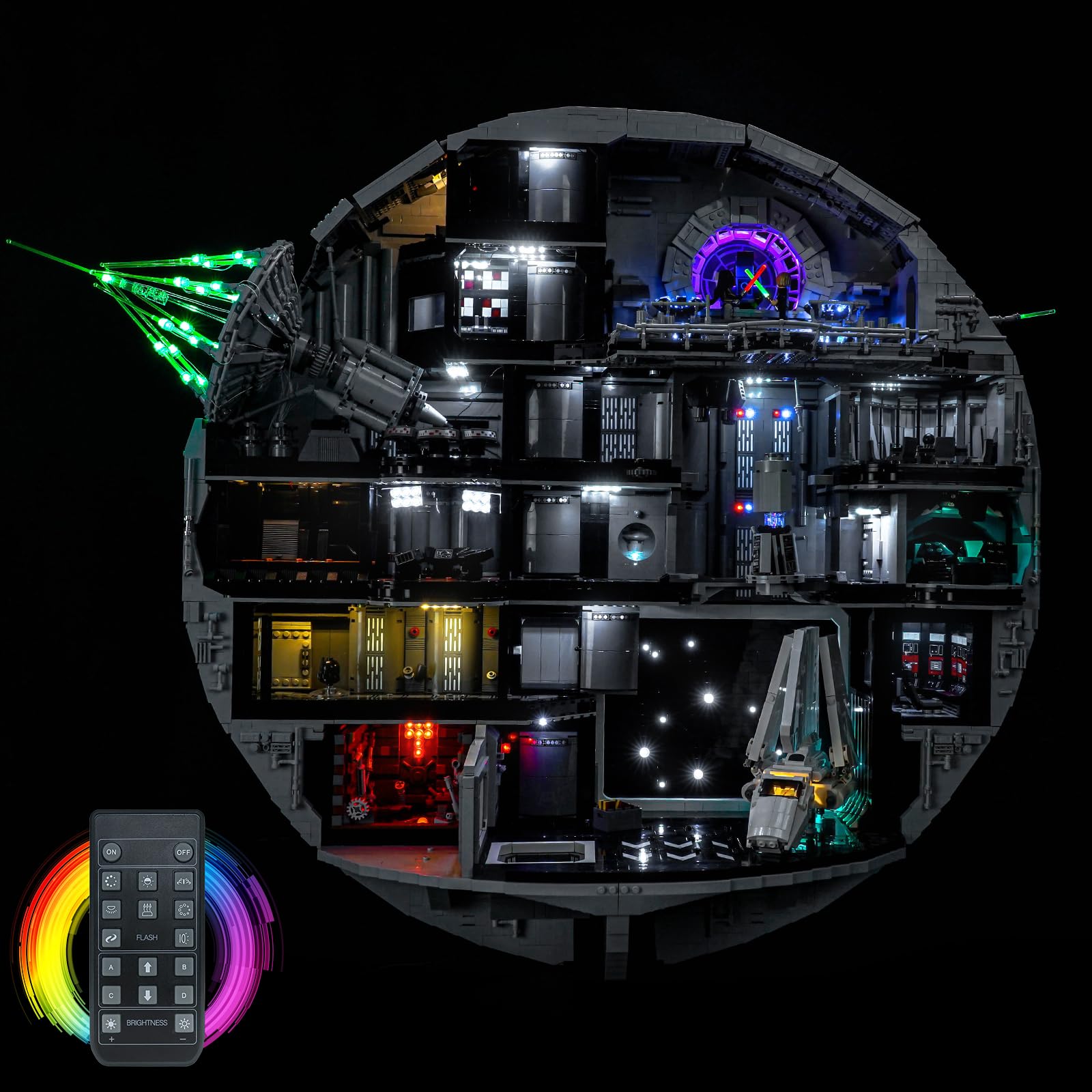 BrickBling Remote Control Led Light Set Compatible with Lego Death Star 75419 (No Model), Decoration Lighting Set Compatible with Lego Death Star Creative Toys