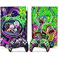 XSUID PS5 Skin - Disc Edition Anime Console and Controller Accessories Cover Skins PS5 Controller Skin Gift PS5 Skins for Console Full Set Green