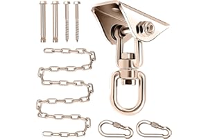 SK CHUMRA Premium Hammock Hanging Kit -1600lbs Capacity, 60" Chain & 360° Hooks, Permanent Color - Ideal for Ceilings, Chandeliers, Acrylic Bubble Chairs & Durable for Indoor/Outdoor Use (Brown)