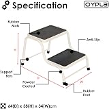 Oypla Double Caravan Step Stool Steel Non Slip Rubber Tread 150kg view 2