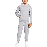 Quad Seven Boys Sweat Suit Set - 2 Piece Soft Fleece Pullover Hoodies and Athletic Cargo Jogger Sweatpants for Boys (5-18)