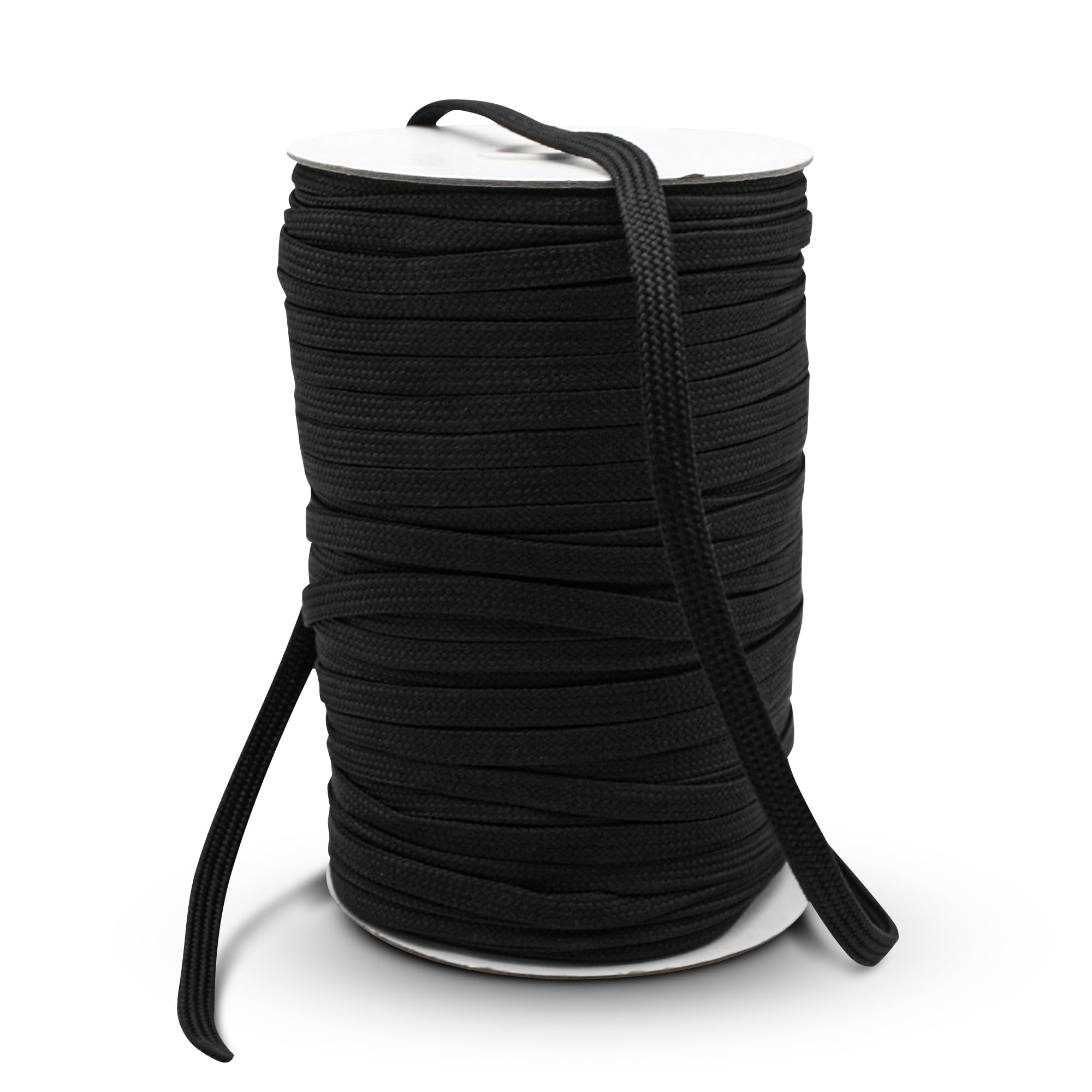DOJA Barcelona | Polyester Cord Roll | 100m Cord | Black Thai Cord | 9mm Diameter | Strong Cord | Cord for Crochet Bags, Sports Shoelaces, Crochet Wires
