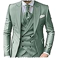 TUXBURNTXZ Mens 3 Piece Suits Slim Fit Tuxedo for Men Wedding Prom Suits Fashion Formal